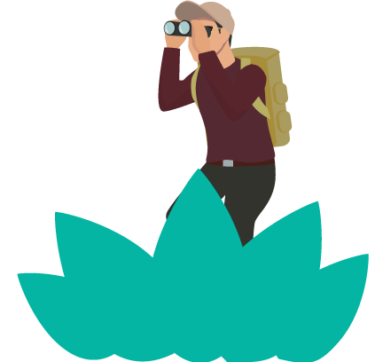 A man with binoculars